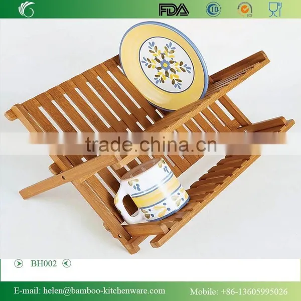 BH002/New Design Bamboo Kitchen Cabinet Dish Rack Durable Dish Drying Rack Kitchenware photo-6