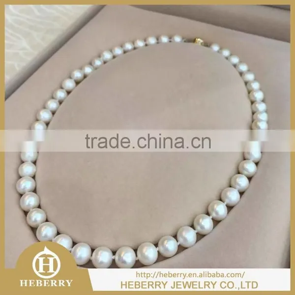 Elegant Fantasy Jewelry Real Round White Pearl Necklace Best Wedding Gift for Lovers