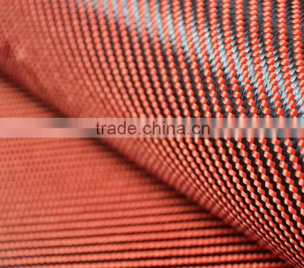 Carbon Kevlar Fabric Mixed Weave Fabric 200g/m2 Blue Aramid Carbon Woven Cloth photo-5