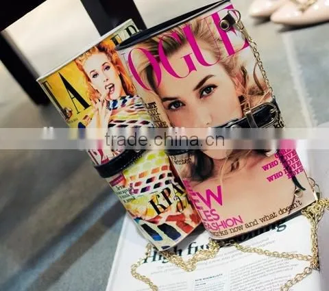 Factory Supplies Wholesale New Arrive Magazine Printing Evening Hard Case/purse ( W351)