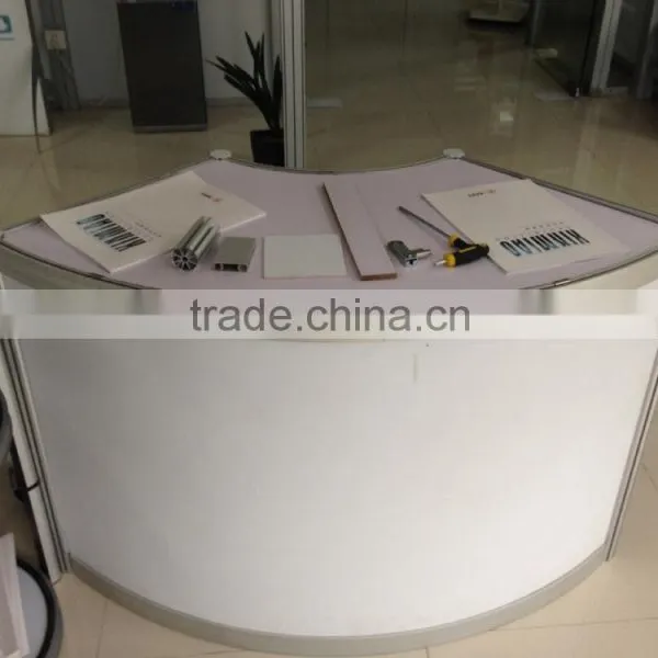 Hot Sale Aluminum Curved Solid Surface Reception Desk for Exhibition Display photo-5