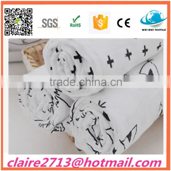 Printed 100% Cotton Baby Muslin Swaddle Blanket, Muslin Wrap photo-3
