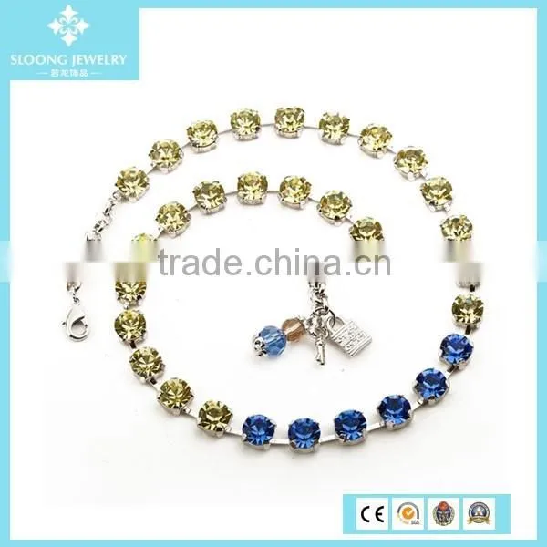 2015 Custom Women Necklace With Brand Crystal Red Elegant photo-3