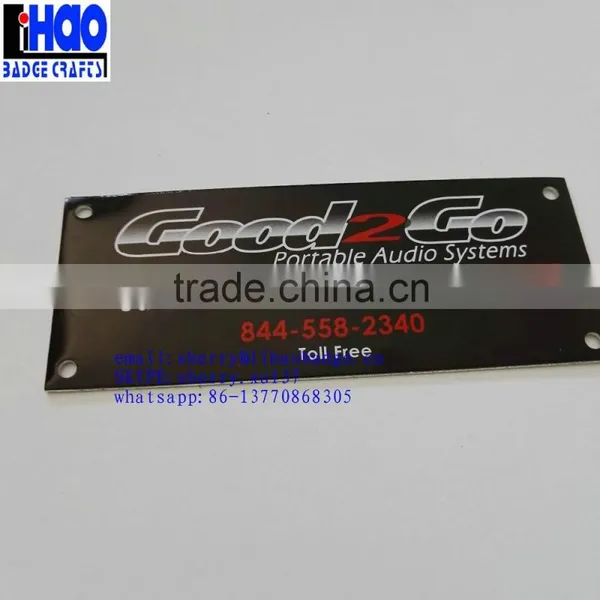 Metal Self Adhesive Label Plate,gradient Logo Printing Metal Aluminum Nameplate With Screw Holes photo-2