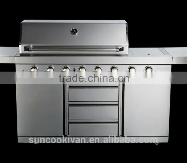 6 Main Burners High End Stainless Steel Barbecue Gas Grill