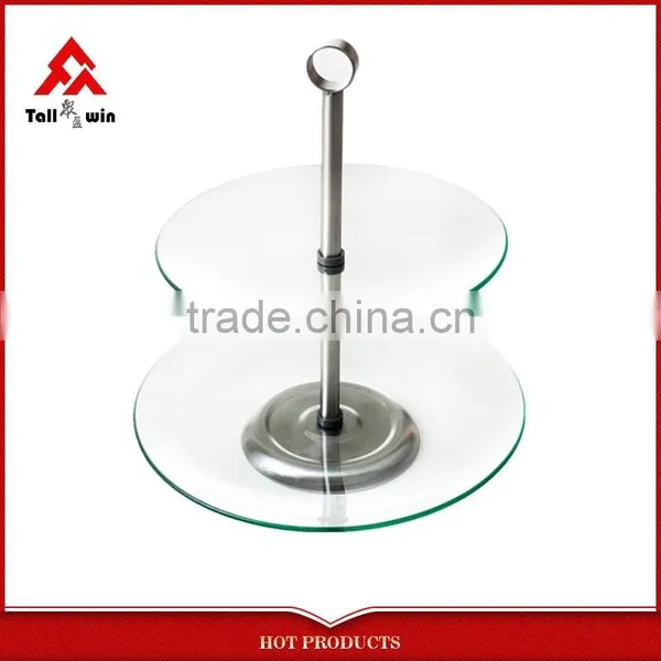 2 Tier Round Glass Buffet and Dessert Stand photo-2