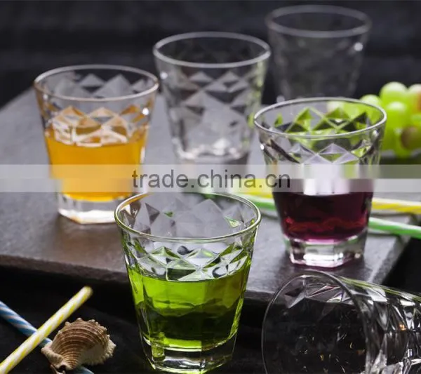 278ml Old Fashion Emboss Glass Cup Glass Juice Cup photo-2