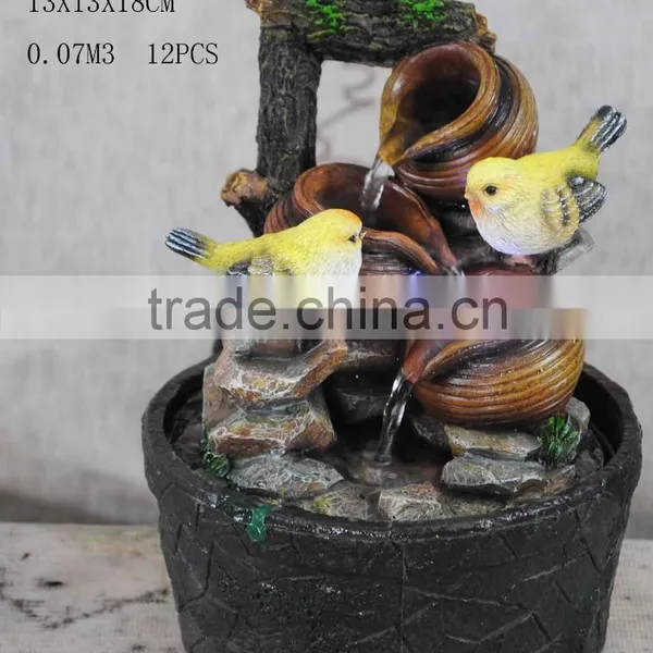 Indoor Resin Bird Mini Tabletop Water Fountain for Home Decoration photo-5