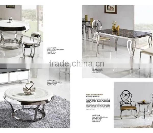 TH282 New Design Round Marble Top Dining Set photo-2