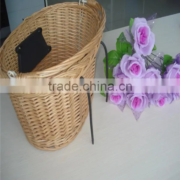 Natural High Quality Wicker Removable Bicycle Basket Wholesale photo-3