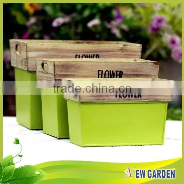 China Wholesale Durable Garden Lightweight Retangle Wooden Pot photo-2