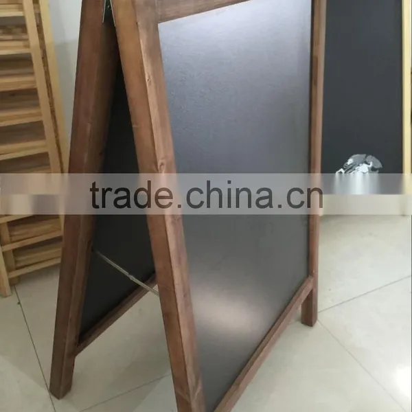 Hot Sale Pine Wood Frame Advertising Blackboard With Stand Foldable photo-3