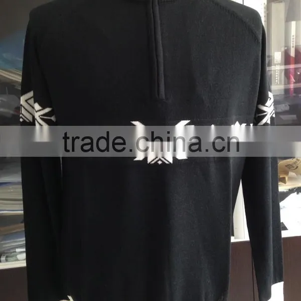 Menas Zip Pullover Merino Wool Knitting Man Sweater Latest Sweater Design photo-2
