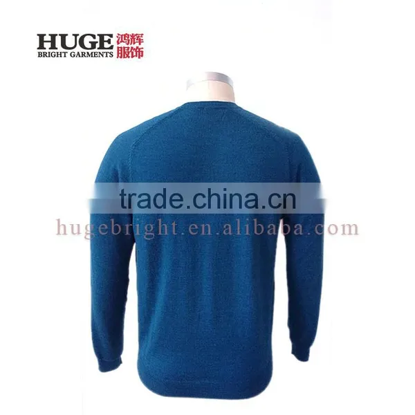 Normal Long Sleeve Round Neck 100% Merio Male Sweater Wool photo-2