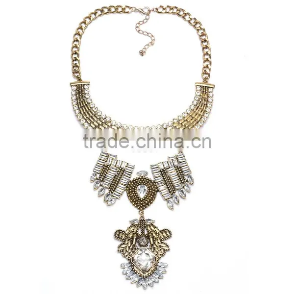 2016 Big Brand Vintage Alloy Statement Pendant Necklace Jewelry ,women Costume Jewelry photo-3