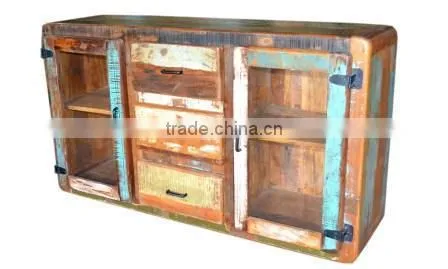 Weathered Look Wooden Side Board