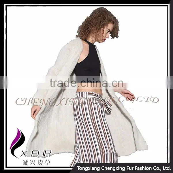 CX-G-A-49A Ladies Hand Knitted Mink Fur 2017 New Coat photo-2