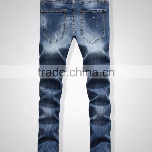 The New Fashion Popular Have Paint Splash the European and American Style Washed Men Jeans photo-2