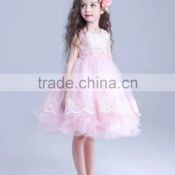 Cute Summer Kids Bowknot Tulle Dresses Prom Party Princess Ball Gown Formal Dress photo-5
