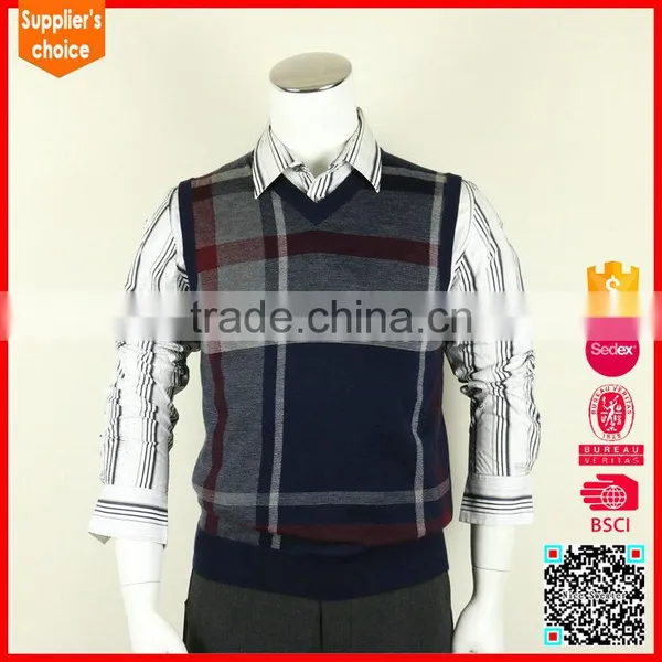 2017 Latest Design Rabbit Knitted Pullover Vest Men's Vests Models