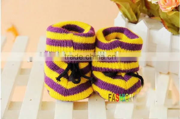 Wholesale Winter Baby Kids Knitted Shoes Stripes Cotton Cute Shoes photo-6