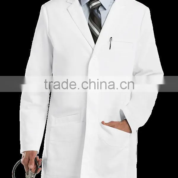New High Quality Hospital Uniforms Unisex White Long Sleeve Lab Coat photo-2