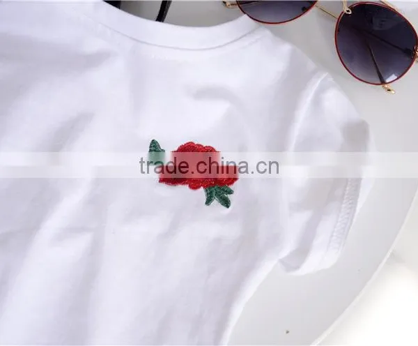 2-7 Years 2017 Wholesale Summer Cotton Embroidery White Kids Girls Blouses photo-3