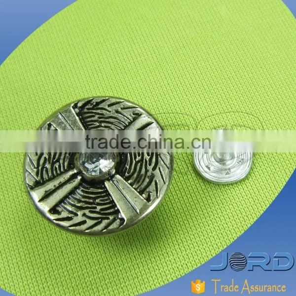Rhinestone Jean Button for Jacket Polished Shine Bright Metal Button for Jeans 12years Experience photo-2