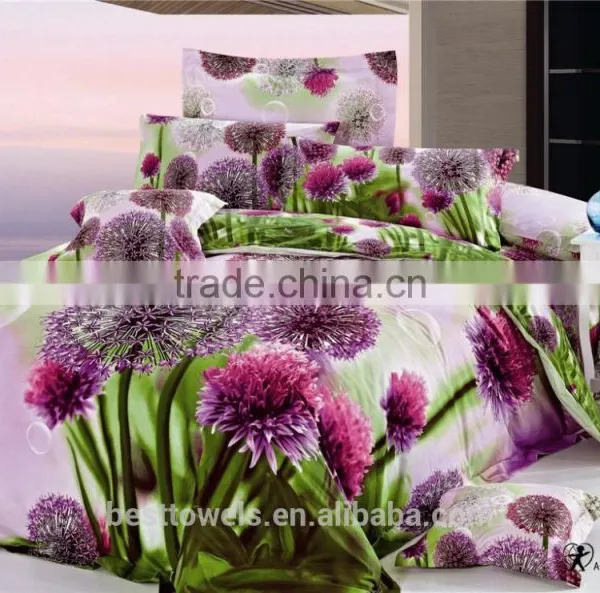 Hot Selling Chinese 3d Printed Rose Pattern Indian Silk Bedding Set photo-5