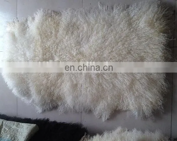 Factory Wholesale Long Hair Tanned Real Mongolian Tibetan Lamb Fur Plate photo-5
