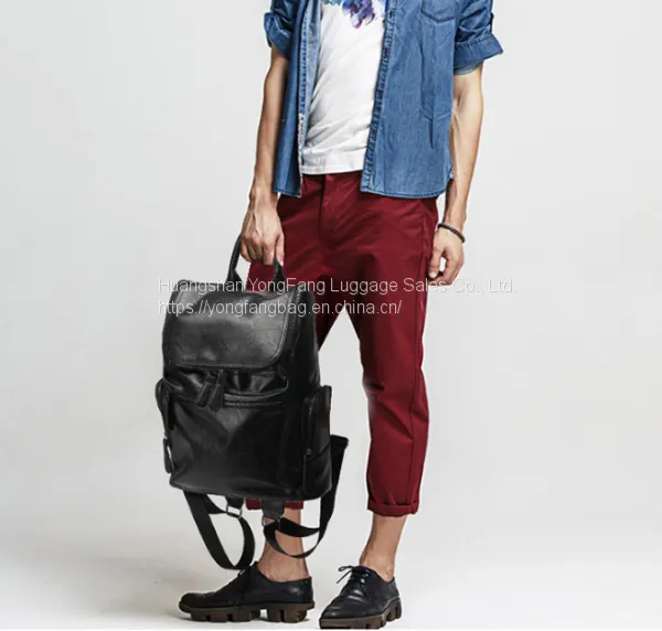 New leather casual backpack computer bag