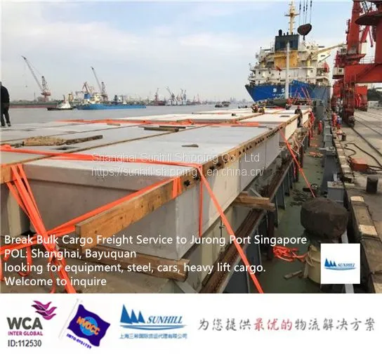 Shanghai to Jurong Port Break Bulk Cargo Sea Freight Rate Singapore Shipping Logistics