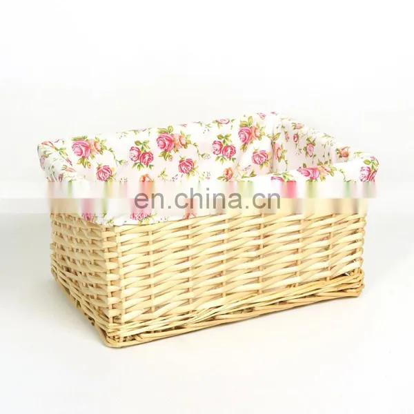 Hand-woven Wicker Willow Storage Baskets Nesting Organizer w/ Lining