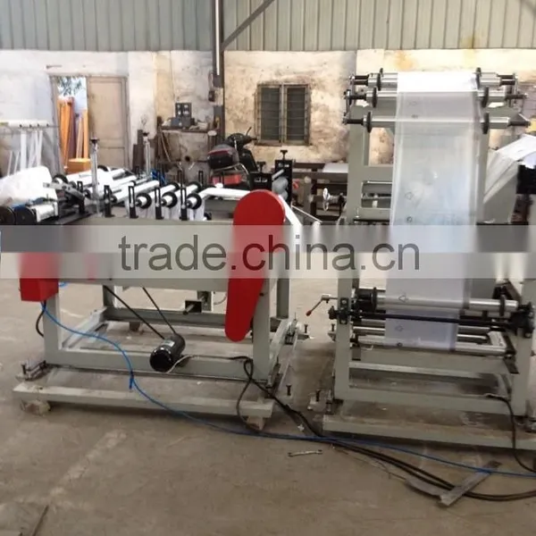 Plastic Poly Draw Handle Big Garbage Bag Making Machine To Make Ribbon Through Continuous Winding Bag photo-4