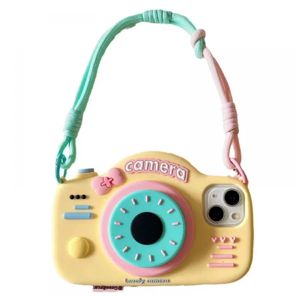 Personality Creative Stereo Camera Phone Case 11 12 13 14 15 Pro Max/Pro Silicone Back Cover Protective Case photo-3