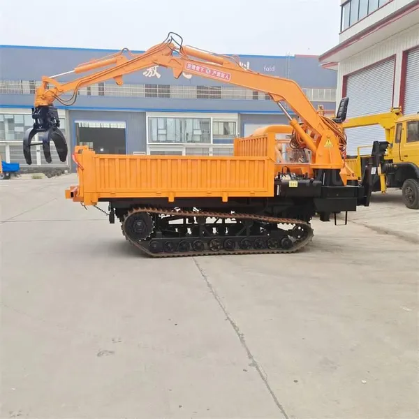 Tracked Loader With Grab for Landscaping, an All-in-one Tracked Vehicle Capable of Both Grabbing and Transporting, With an Extended Rotating Grabbing Arm photo-3