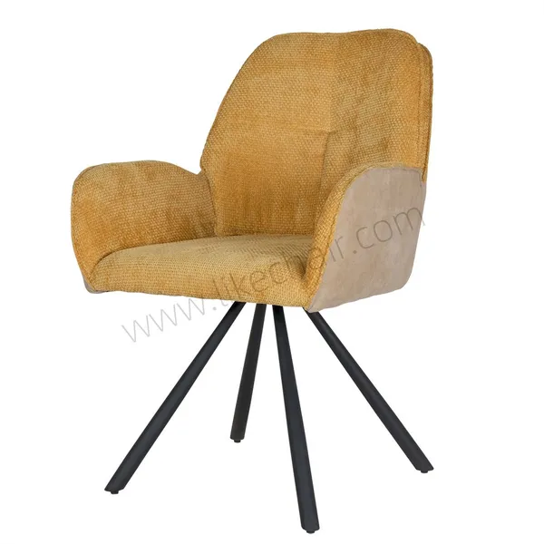 360 Swivel Modern Nordic Design Dining Chair Comfortable Velvet Fabric Durable Steel Legs Home Office Gym Hotel Hall Use photo-3