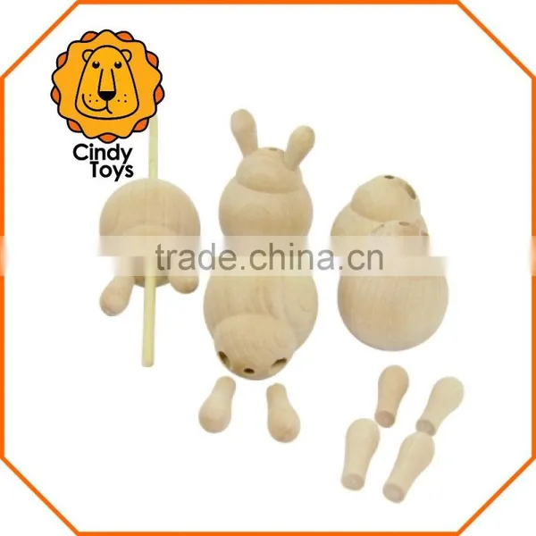 DIY Wooden Hanging Ornament Easter Bunnies Set of 5 for Easter photo-3