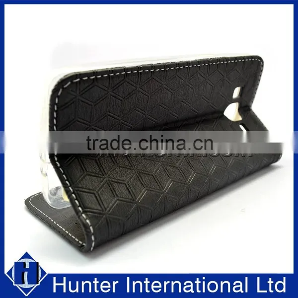 Rhombus Pattern PU Leather Case For Samsung G530 photo-3