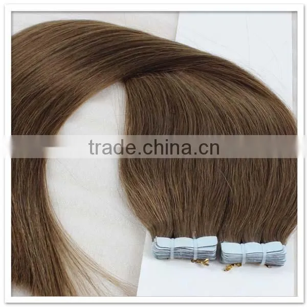 Light Ash Brown Hair Color Teap Tape Hair Extensions photo-2