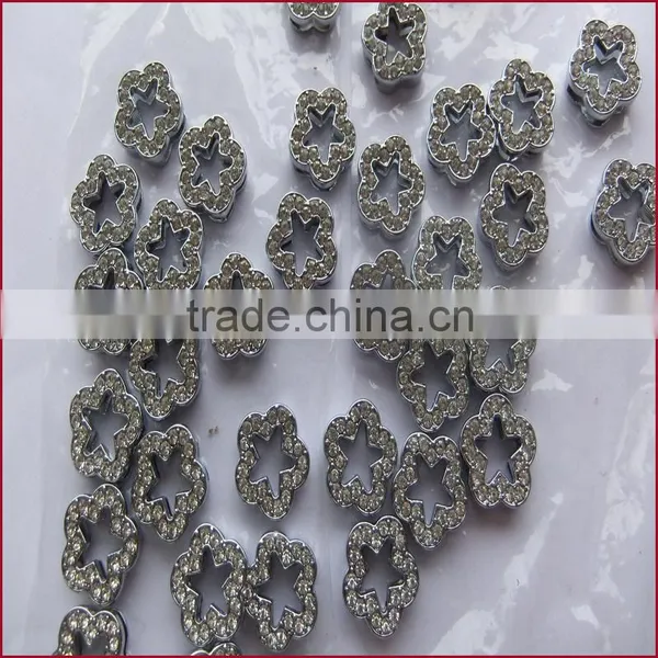 Compet Metal Slide Charms 10mm Rhinestone Flower photo-2