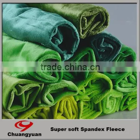 Fabric for Kid Toy /Super Soft High Quality Stock Fabric 100 Polyester Fleece Fabric Plain Green Fleece Velvet Quality Choice