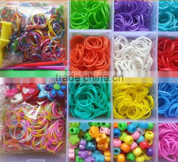 AAA Quality Ecofriendly Silicone Loom Bands Bracelet Kit in Bulk!!! Rubber Loom Bands Kit With Cheap Design DIY Bracelet!