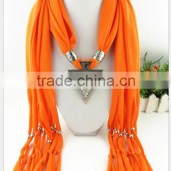2015 Lovely New Arrival Hot Selling Ladies' Scarf Brand Big Cotton Lady Scarf Full Diamond Triangle Alloy Pendant Jewelry Scarf photo-5