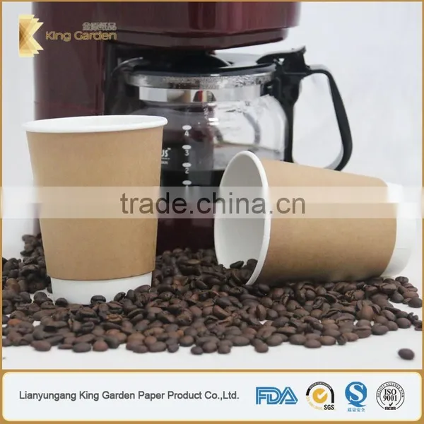 Brown Triple Wall Paper Coffee Cups With Lids photo-6