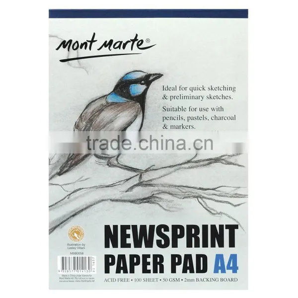 Mont Marte Newsprint Paper Pad 50gsm 100 Sheet A3/ A4 photo-2