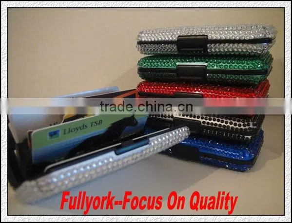Rhinestone Bling Aluminum Aluma Wallet As Seen On TV Diamante Bling Aluminum Credit Card Wallet Holder photo-4