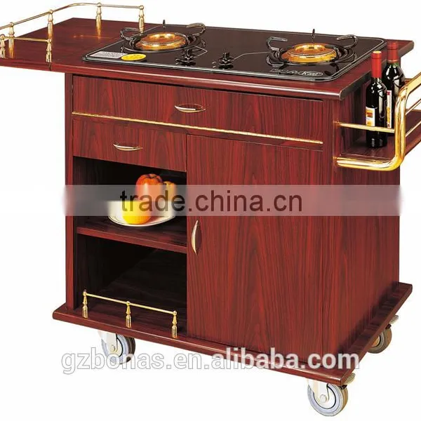 Hot Sale Wood Kitchen Commercial Flambe Trolley photo-2
