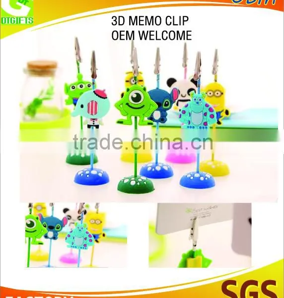 Promotional Colored Mini Plastic 3d Memo Clip Quality Choice