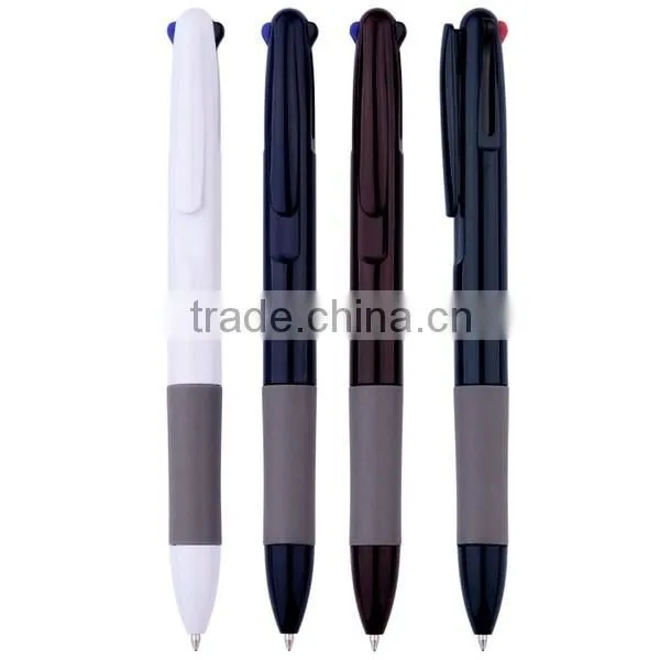 Hot Selling Plastic 3 Color Promotional Pen Blue Ink Red Ink Black Ink photo-2
